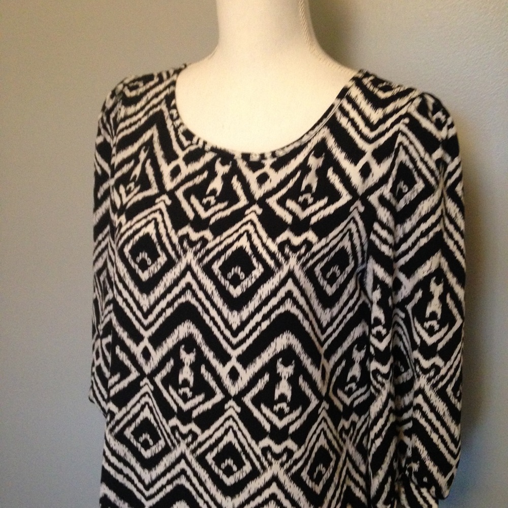 Love Crazy Dress Tunic Black White Medium